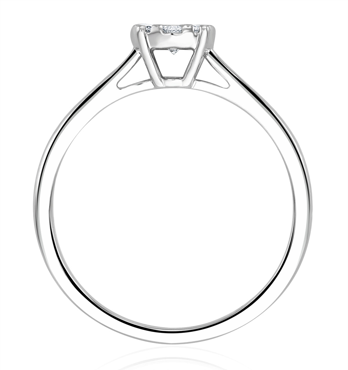0.25ct Lab Diamond Cluster Solitaire Ring H/Si in 925 Silver